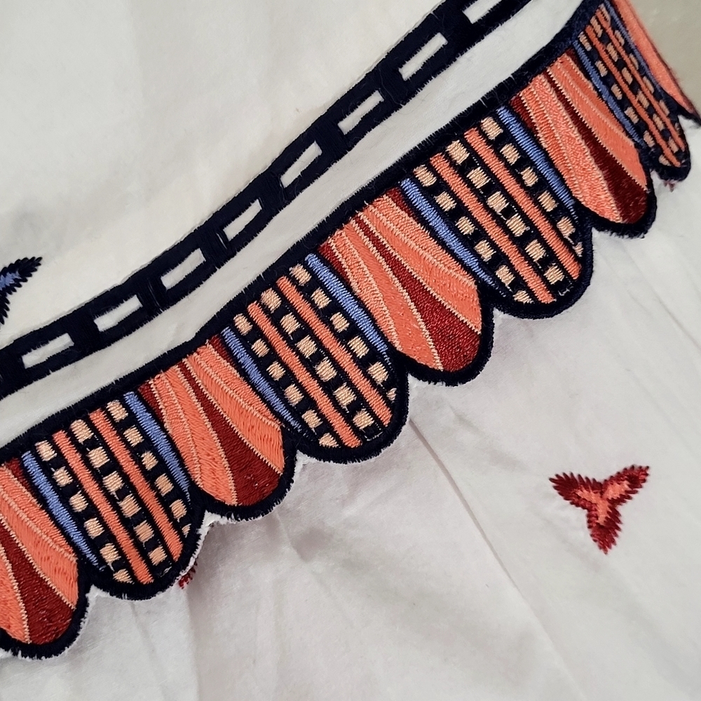 Marie Oliver White Maxi Dress with Red and Blue Accents - Picture 4 of 9
